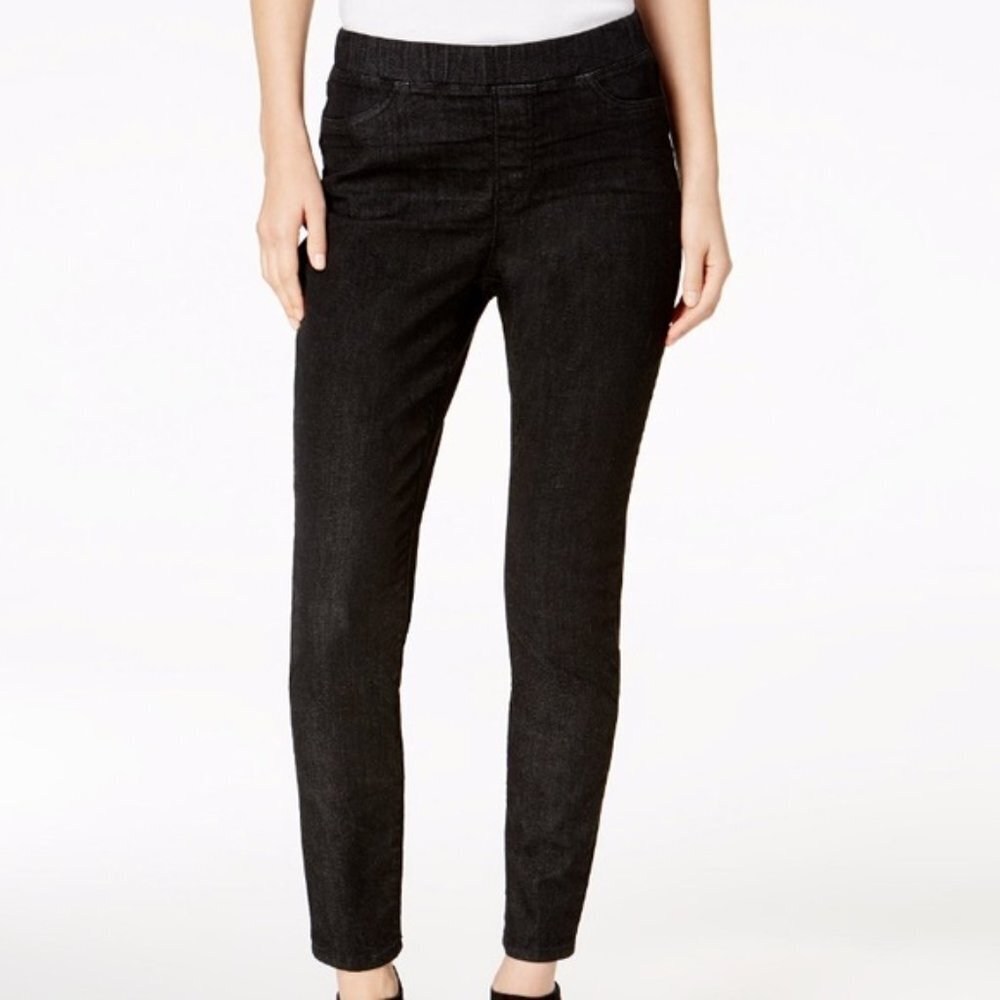 Eileen Fisher Organic Cotton Stretch Black Corduroy Jegging Pant